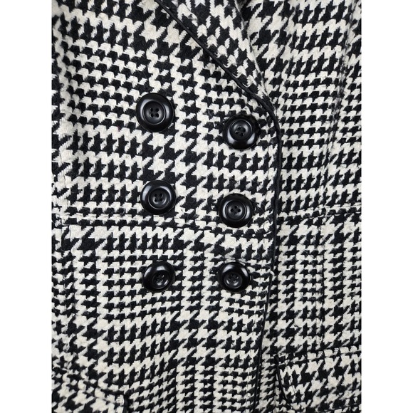 IZ Byer California Women Black White Houndstooth Double Breasted Peacoat Size‎ L - Picture 3 of 8